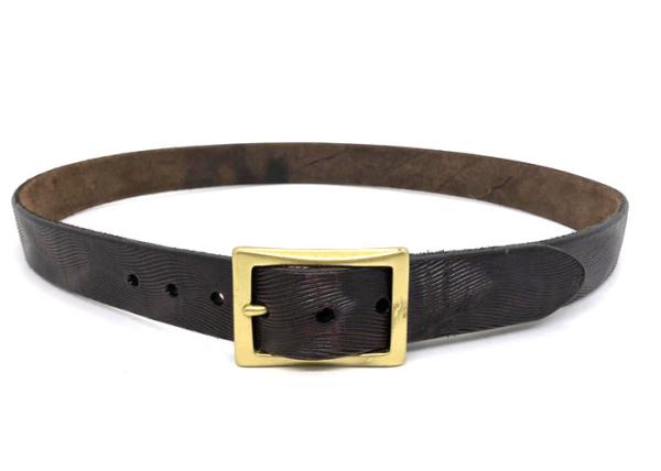 Brown Mens Casual Leather Belt Vintage Brass Square Pin Bcukle Western Styles