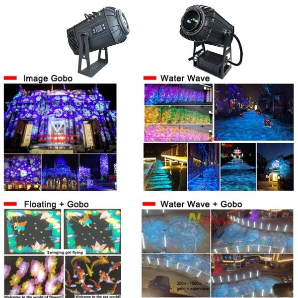 Outdoor 600W 1000w LED Logo Gobo Projection Light Zoom Custom Christmas Gobo Projector