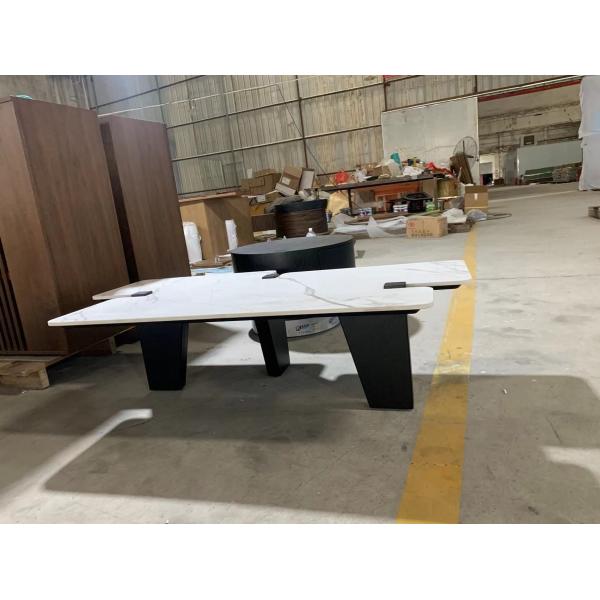 Modern White Marble Irregular Coffee Table Living Room Furniture