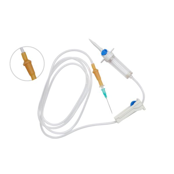 Luer Slip Connector Macro Filter Disposable Infusion Set Parts With Transparent Tube Color