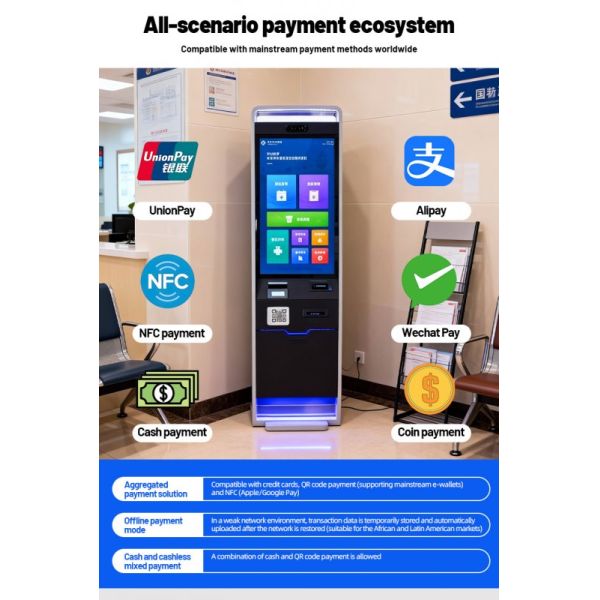 Self Checkin Kiosk with 1920X1080 Resolution Capacitive Touch 10 Point Screen and Intel Core I5 Processor