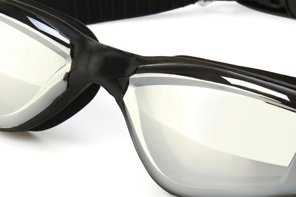 Summer Swimming Goggles Professional Anti-fog Swimming Goggles Men & Women Big Box Electroplating + Swimming Cap SilverI