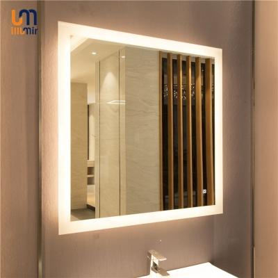 Sensor de toque Banheiro de flores de gelo Iluminado Montador de parede LED Maquiagem de vaidade Espelho LED