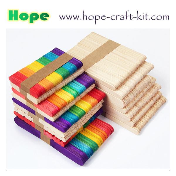 Natural wood color, asst colors wooden craft sticks with holes for hobbies and children DIY hand-craft