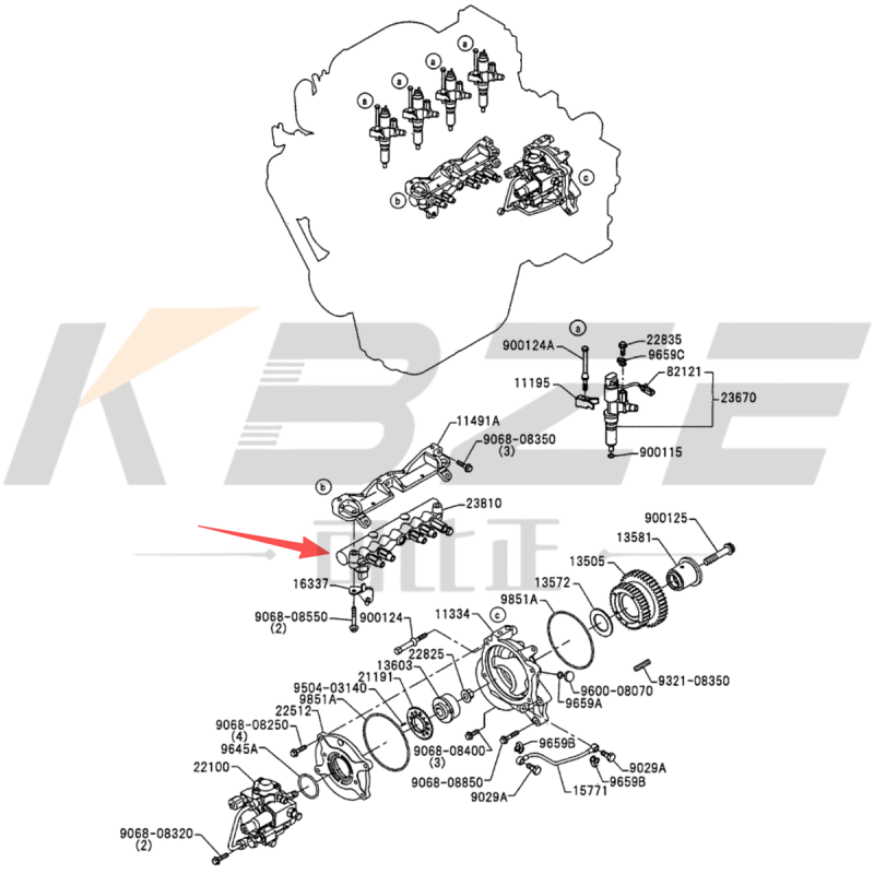 KBZE VH23810E0060 KOBELCO VH227601261A SK200-8 SK250-8 FUEL COMMON RAIL FITS HINO J05E 23810-E0060