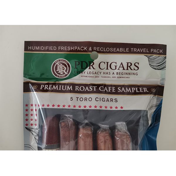 Resealable Custom Plastic Cigar Humidity Ziplock Bags With Display Box