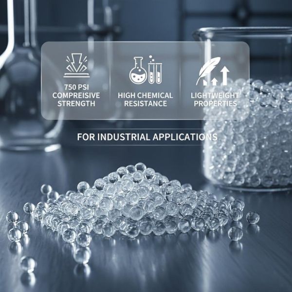 Glass Bubbles Microspheres with 750 Psi Compressive Strength, High Chemical Resistance, and Lightweight Properties for Industrial Applications