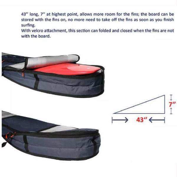 Крышка Суп стоит вверх нося дорожных сумок доски для серфинга затвора на открытом воздухе