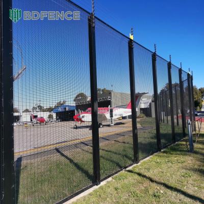 Green Black Galvanized Steel Metal Safety Perimeter Anti Climb Security Welded Mesh Fence