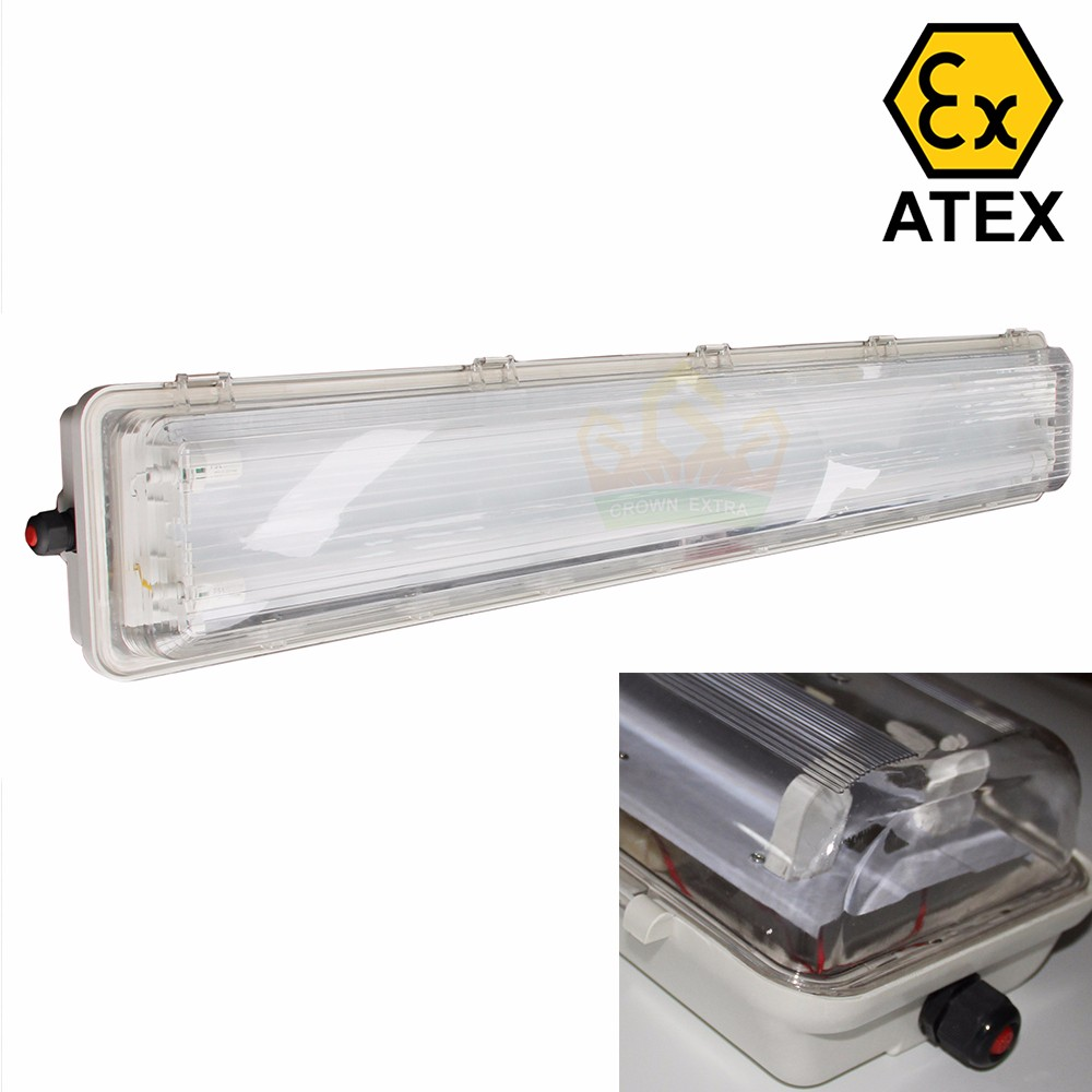Atex привело одиночную люминесцентной лампы IP65 жароустойчивую взрывозащищенную и двойную трубку
