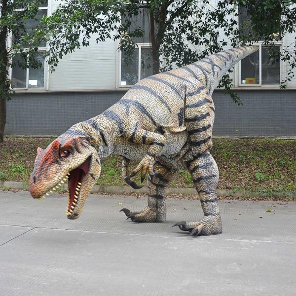 Traje realista Dino 3-4m Control humano Cuadro de acero de silicona de caucho
