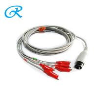 6 Pin One Piece 3 cabos da ligação ECG e grampo animal dos Leadwires para o teste veterinário