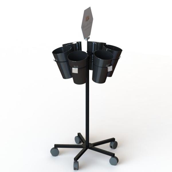 6 Bouquets Metal Floor Display Stand In Flower Shop