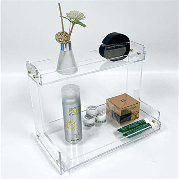 Hot Selling Premium Double-Layer Acrylic Organizer Transparent Creative Rack for Desktop Skincare Bathroom