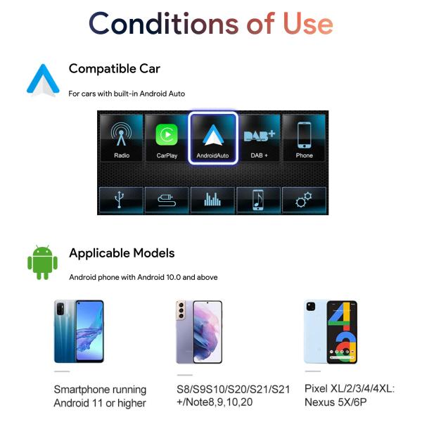 A2A Wired Android Auto To Wireless Android Auto Ai Box Dongle For Online Navigation Music Playback
