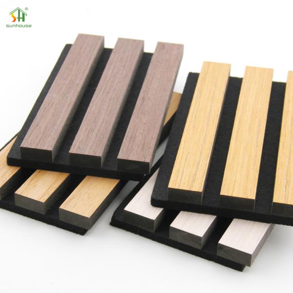 Sunhouse Modern Design Akupanel Wooden Slat Acoustic Panels with Customized Color and Polyester Fiber Material for Total Project Solutions