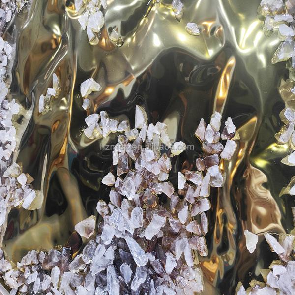 Handmade Wall Arts Paintings Round Abstract 3D Metal Art Painting For Modern Home Decor