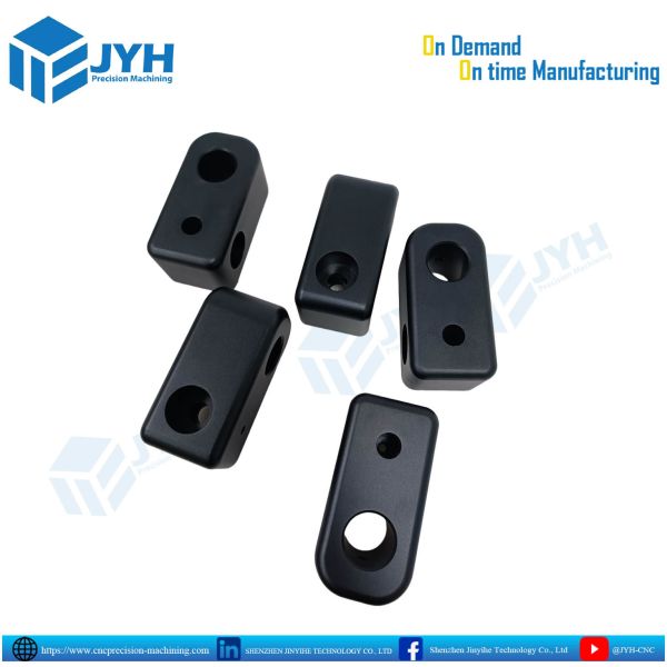 Precision CNC Machined Aluminum Components with Black Anodized Finish and Tight Dimensional Tolerances