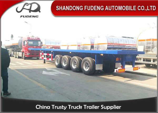 4 axles flatbed container semi trailer 60 ton capacity with container lock