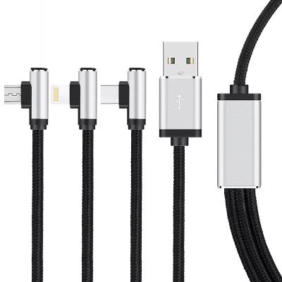 câble droit escamotable 3 de 120cm USB dans 1 pour l'OEM de transmission de données