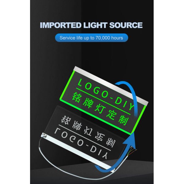 Plaque nominative LED en acrylique personnalisée, abat-jour en PC haute transparence, 3 couleurs