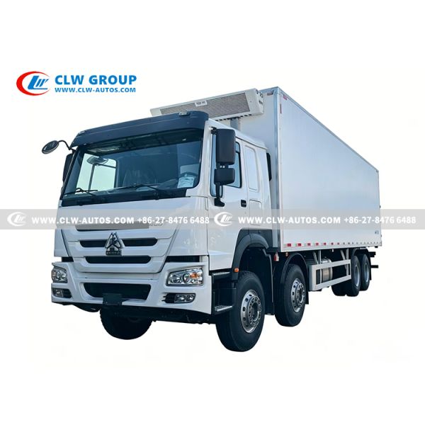HOWO 8x4 Refrigerated Truck with 20-30 Ton Payload, 400HP Engine, and 58.8m³ Cargo Volume for Cold Chain Logistics