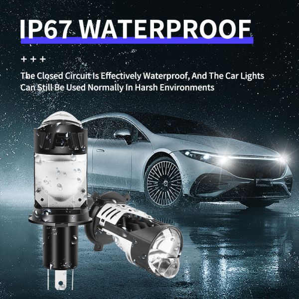 IP68 7500LM A60 Dual Fish Eye LED Headlights H4 For Motorcycles And Cars