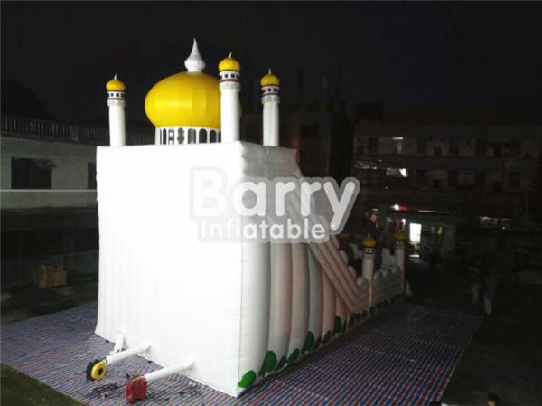 PVC Tarpaulin 0.55mm Castle Commercial Inflatable Slide With Jumping Area