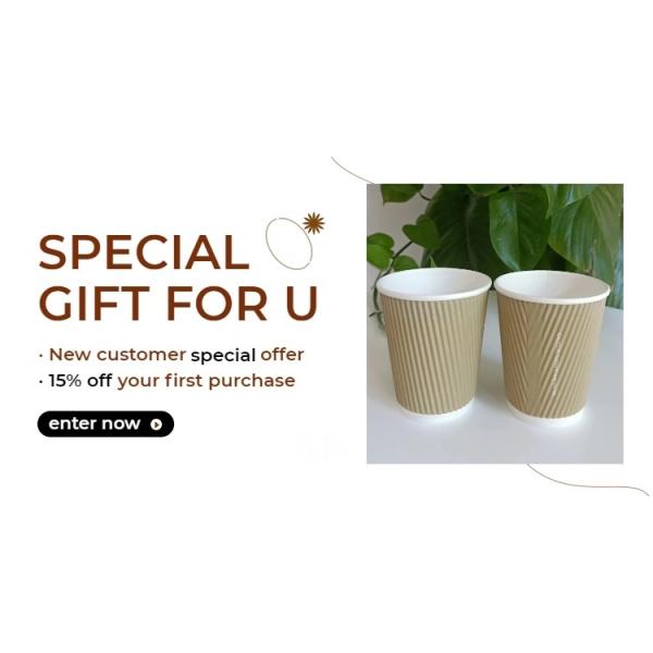 OEM Custom Printed Logo Biodegradable Disposable Hot or Cold Drinking Foamed Paper Cup