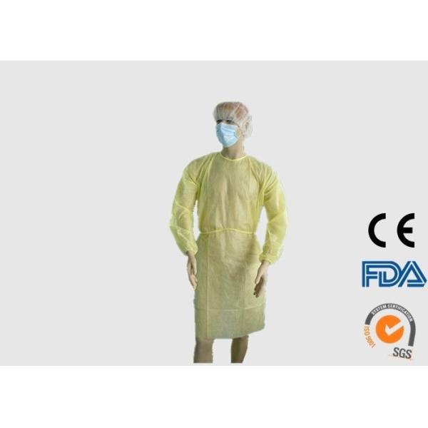 Large Disposable Medical Garments , Safety Examination Yellow Isolation Gowns