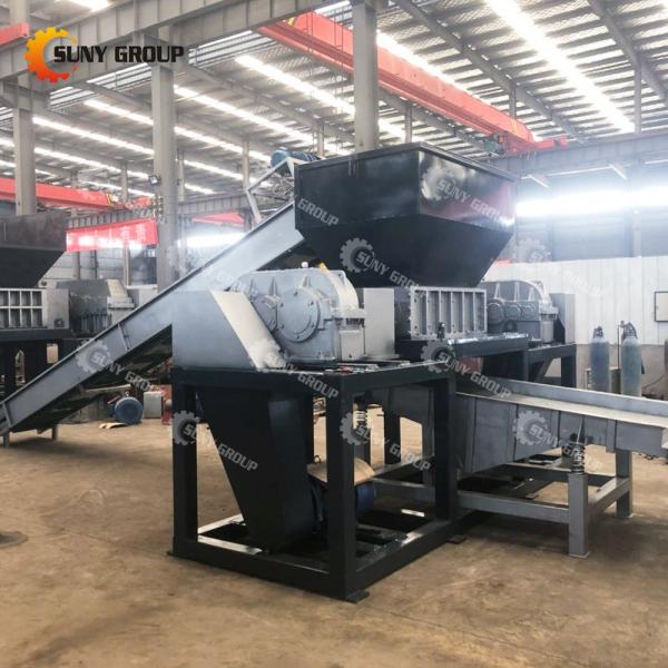Máquina de trituração de resíduos de plástico de duplo eixo para materiais de liga de ferro 2300KG