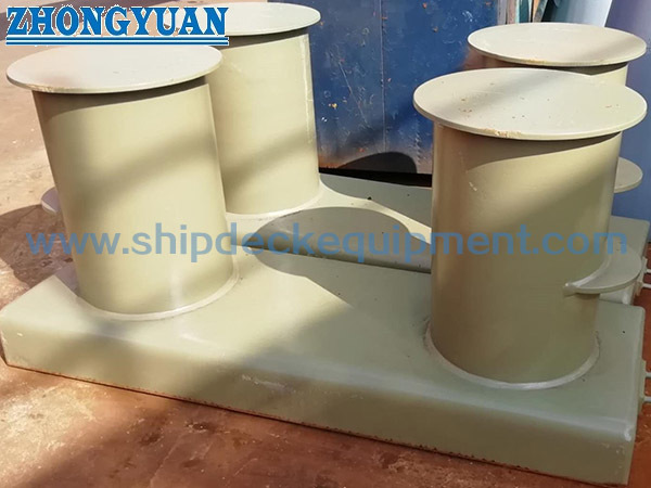 Welded SteelWelded Steel Double Bitt Bollard with Wide Base Plate | ISO 13795 Type B for Ship Mooring and Towing