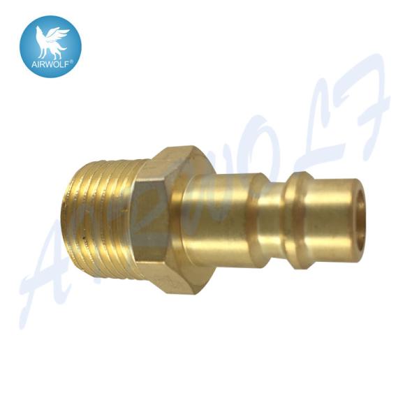 Yellow Metal Steel Pneumatic Pipe Fittings Hardened Male Thread G3 / 8