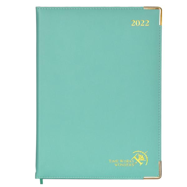 Плановик 2023 зеленого цвета A5 ежедневный академичный с планом ежемесячных плат ежегодным