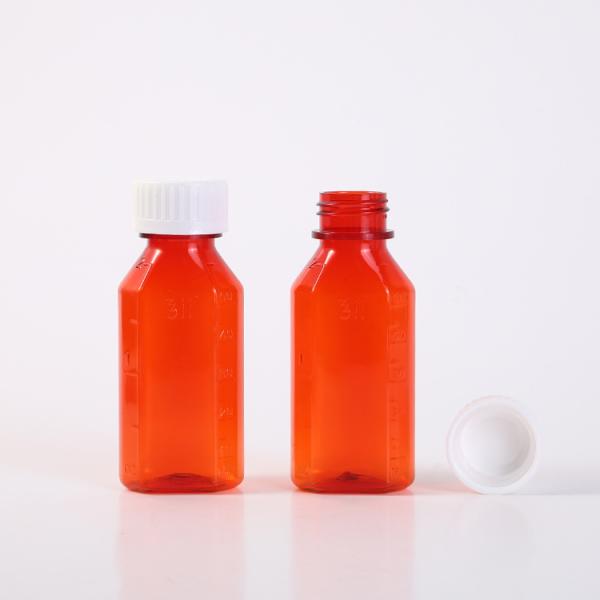 2oz 4oz 8oz 12oz16oz Oval Bottle PET Amber Container Cough Syrup Bottle Medicine Liquid Oral Plastic Bottles with Childproof Cap