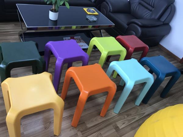 strong and stable four legs colorful rotomolded plasric stool which can be nested