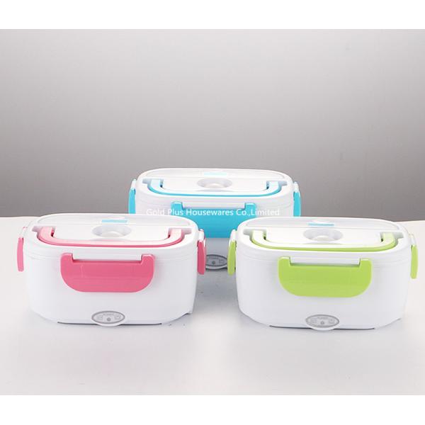 Pink Green Blue PP Plastic Electric Heating Lunch Box With Steel Liner Food Container