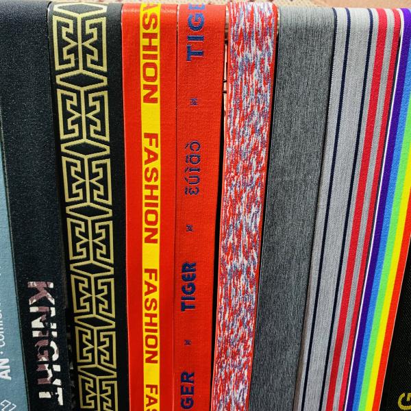 Custom private label band underwear elastic custom logo nylon jacquard ribbon for clothing