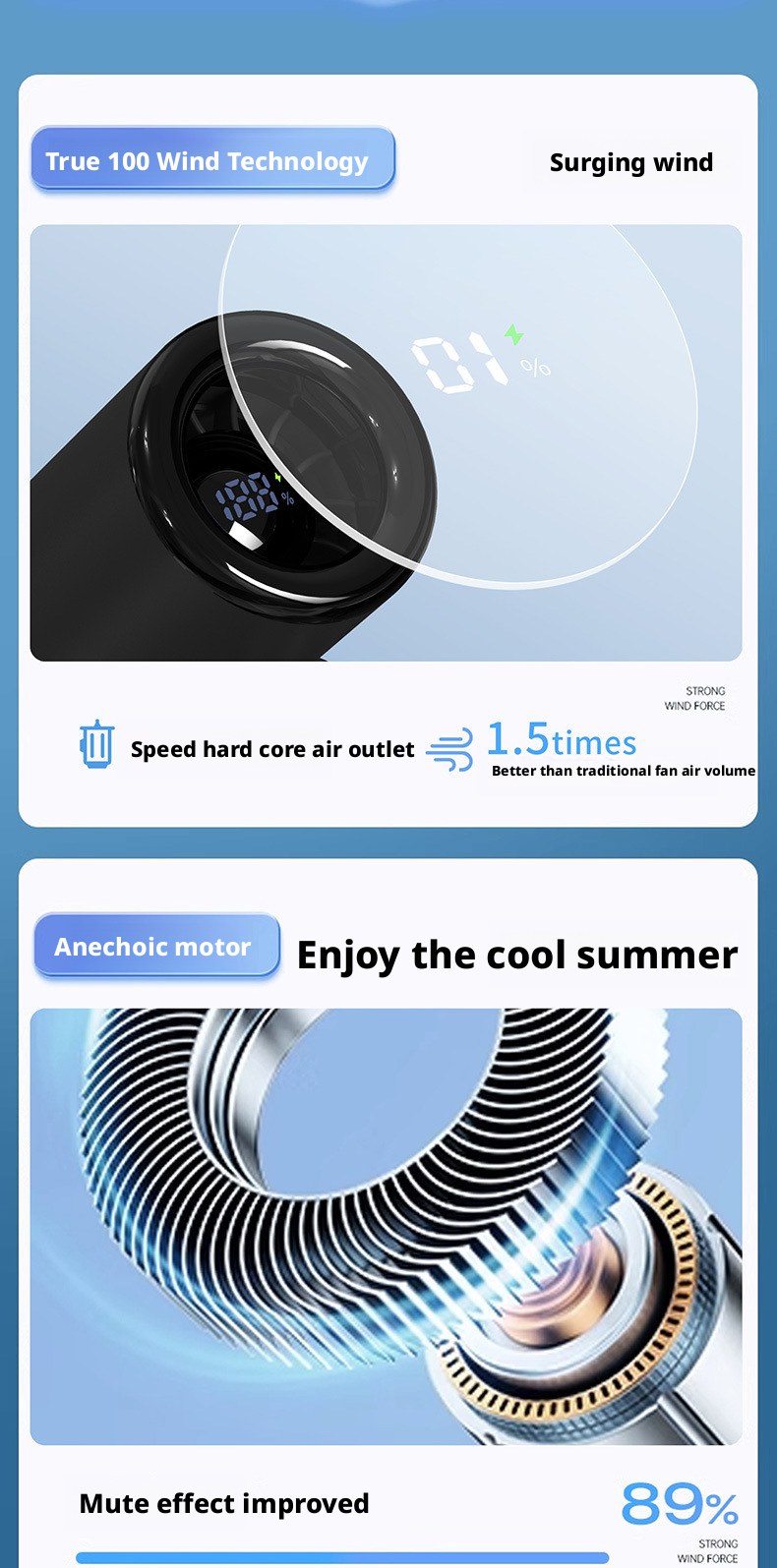 Custom Logo Mini Portable Handheld Fan With Brushless Motor High Speed Cooling