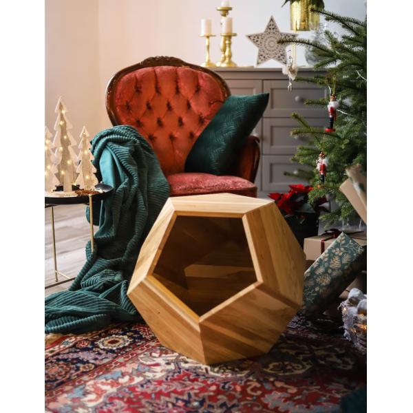 Household Storage Container Cat Bed Cave in Modern Design with Solid Wood and Side Table