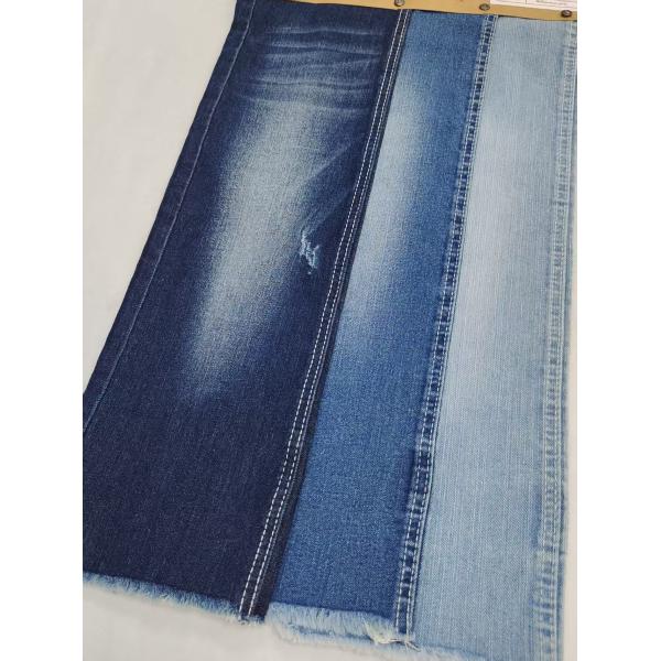 High Stretch Cotton Polyester Rayon DARK INDIGO Denim Fabric 10oz For Lady Jeans Pants