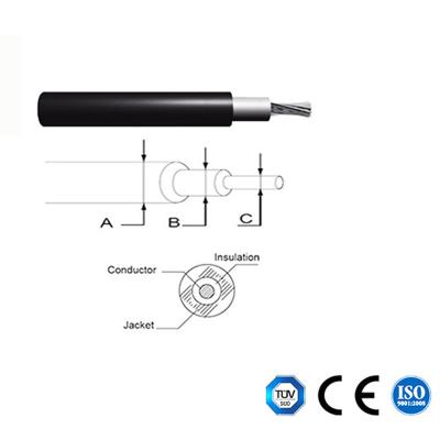 C.A. TUV 2pfg1169 de 6mm2 1000V a délivré un certificat le câble solaire XLPE de C.C de picovolte isolé par double