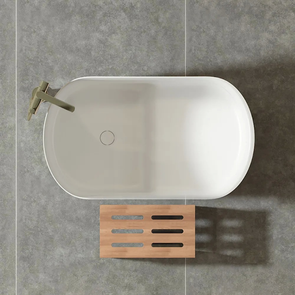 Compact Deep Soaking Freestanding Garden Tub Oval For Bathroom Renewable
