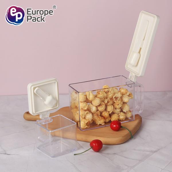 Transparent spice Jar set plastic seasoning box spice jar with spoon kitchen storage rack spice box