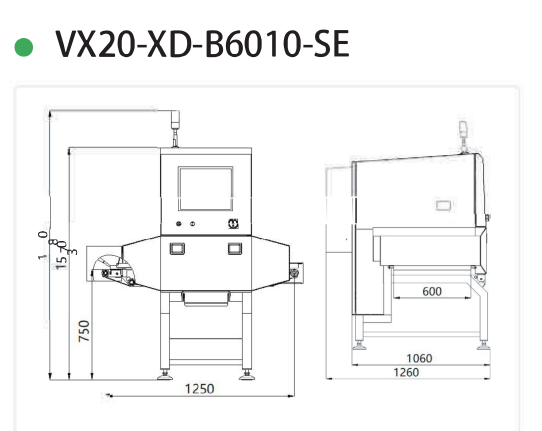 Safety Control X Ray Food Inspection System For Small Packaged 80kV