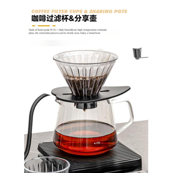 Stainless Steel Manual Drip Coffee Maker Set for Outdoor Includes Grinder and Waterproof Pot