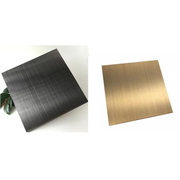 Kitchenware Inoxidable SS Coloured Sheet , Anti Oxidation Gold Stainless Steel Plate