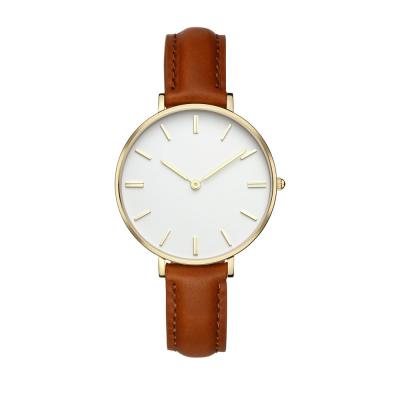 White Dial Custom Ladies Stainless Steel Watches , Leather Strap Ladies Watches