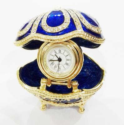 Handicraft faberge egg metal jewelry box Faberge Egg Trinket Jewelry Box with a Pearl  Estee Egg Jewelry trinket box