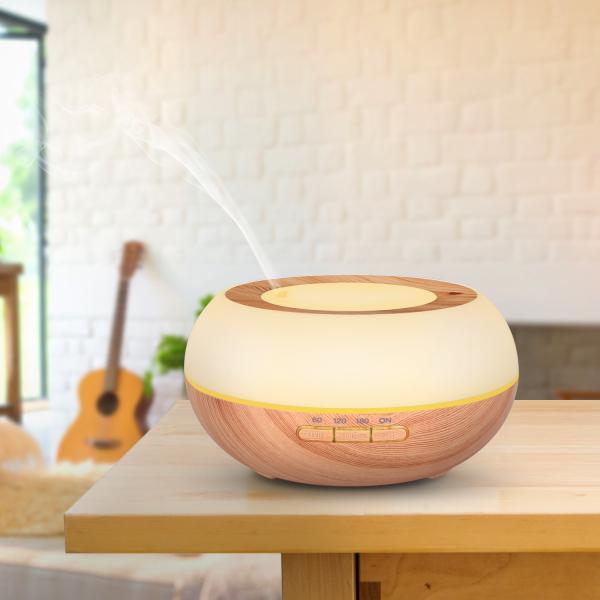 7 Color Changing LED Light Aromatherapy Essential Oil Diffuser 300ml air ultrasonic humidifier Light Wood Grain RY25C